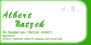 albert matzek business card